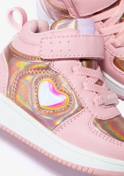 Cheap Zapatillas Altas De Bebé Con Luz Corazón Rosa Zapatillas Con Luces|Zapatillas