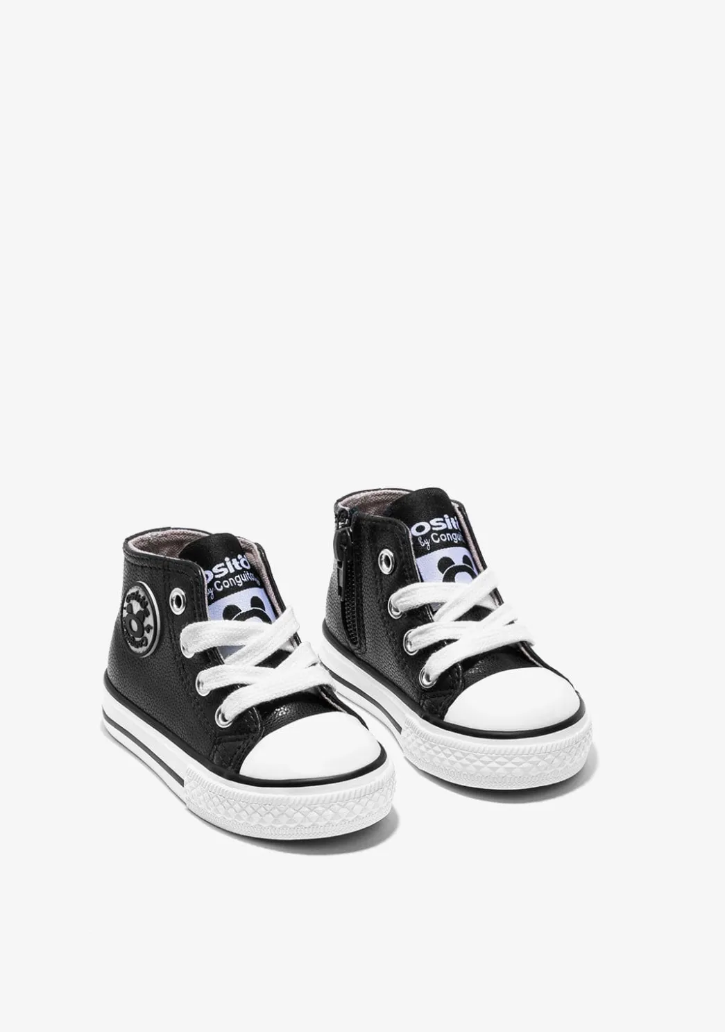 Shop Zapatillas Altas De Bebé Logo Napa Negro Zapatillas|Zapatillas