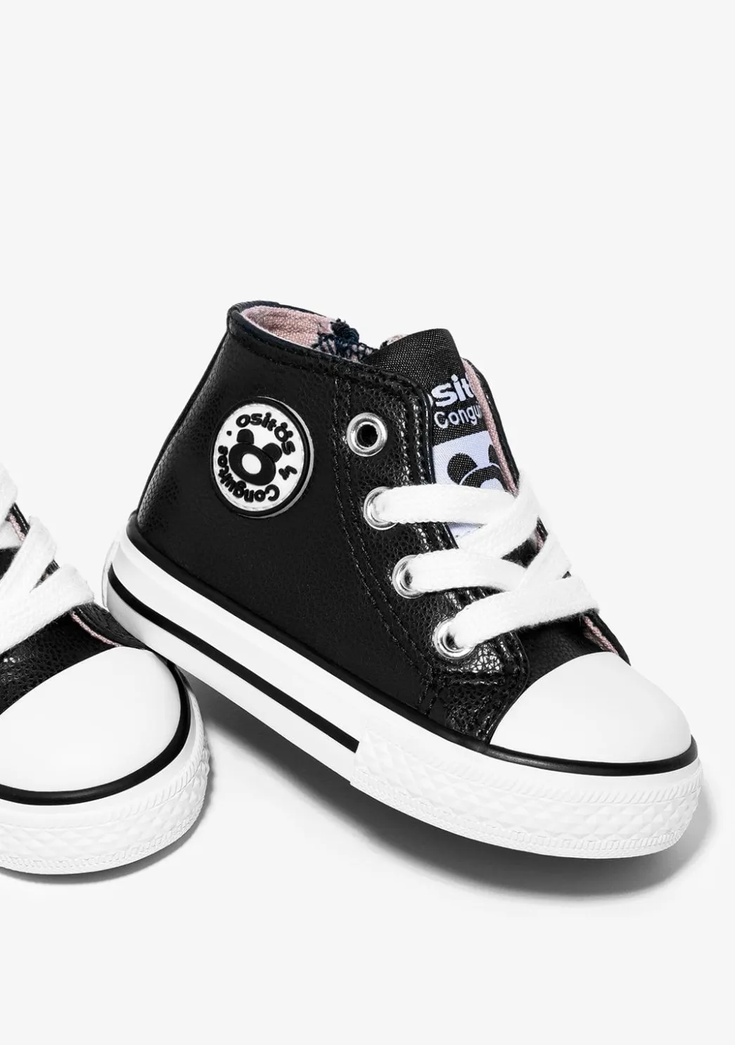 Shop Zapatillas Altas De Bebé Logo Napa Negro Zapatillas|Zapatillas