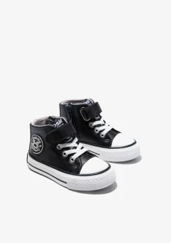 Online Zapatillas Altas De Bebé Tira Adherente Napa Negro Zapatillas|Zapatillas