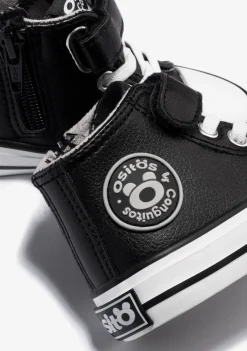 Online Zapatillas Altas De Bebé Tira Adherente Napa Negro Zapatillas|Zapatillas