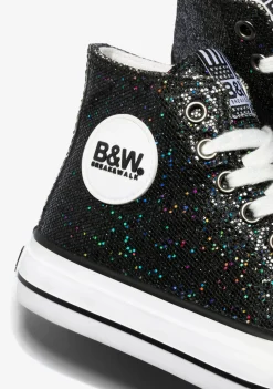 Flash Sale Zapatillas Altas De Niña Glitter Negro B&W Zapatillas|Zapatillas
