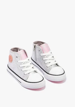 Best Sale Zapatillas Altas De Niña Glitter Plata Zapatillas