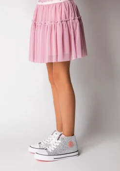 Best Sale Zapatillas Altas De Niña Glitter Plata Zapatillas