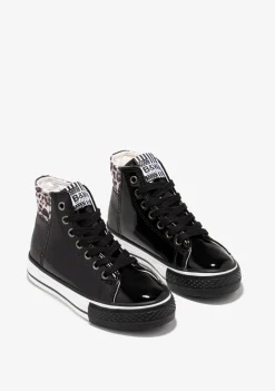 Cheap Zapatillas Altas De Niña Patchwork Negro B&W Zapatillas|Zapatillas