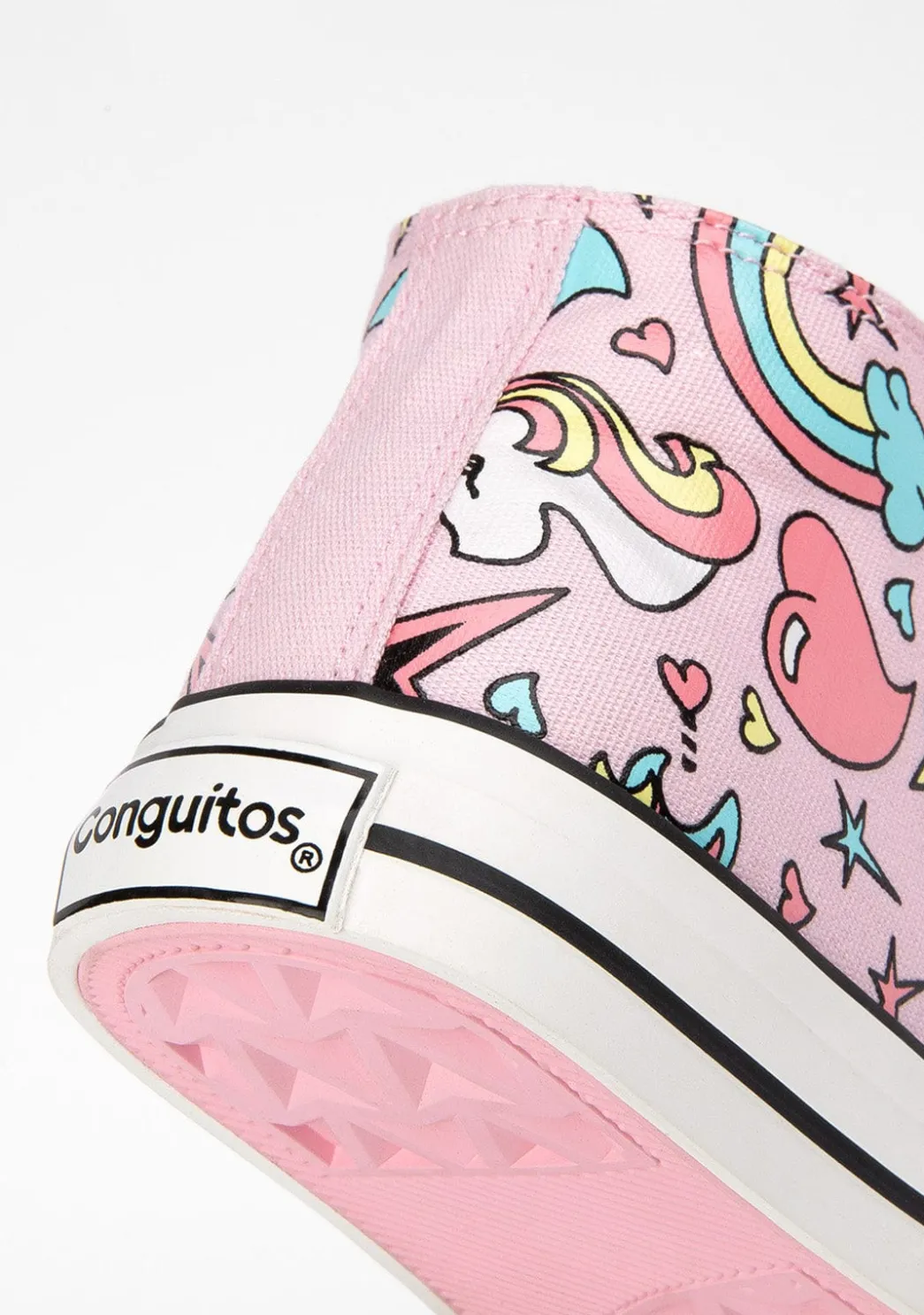 Outlet Zapatillas Altas De Niña Unicornio Rosa Zapatillas