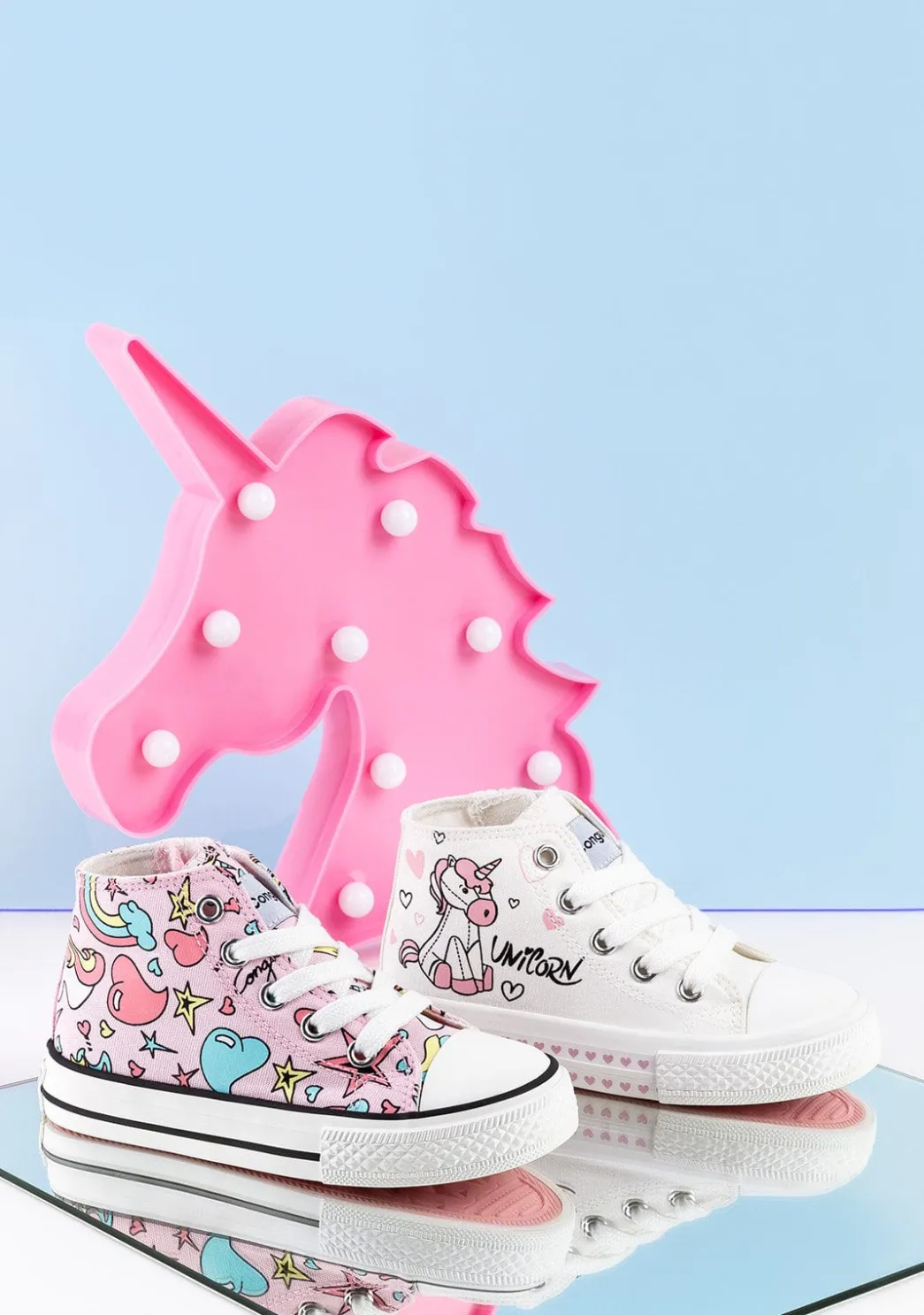 Outlet Zapatillas Altas De Niña Unicornio Rosa Zapatillas