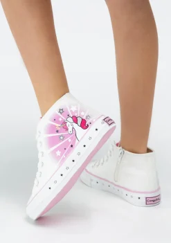 Discount Zapatillas Altas De Niña Unicornio Solar Lona Blanco Zapatillas