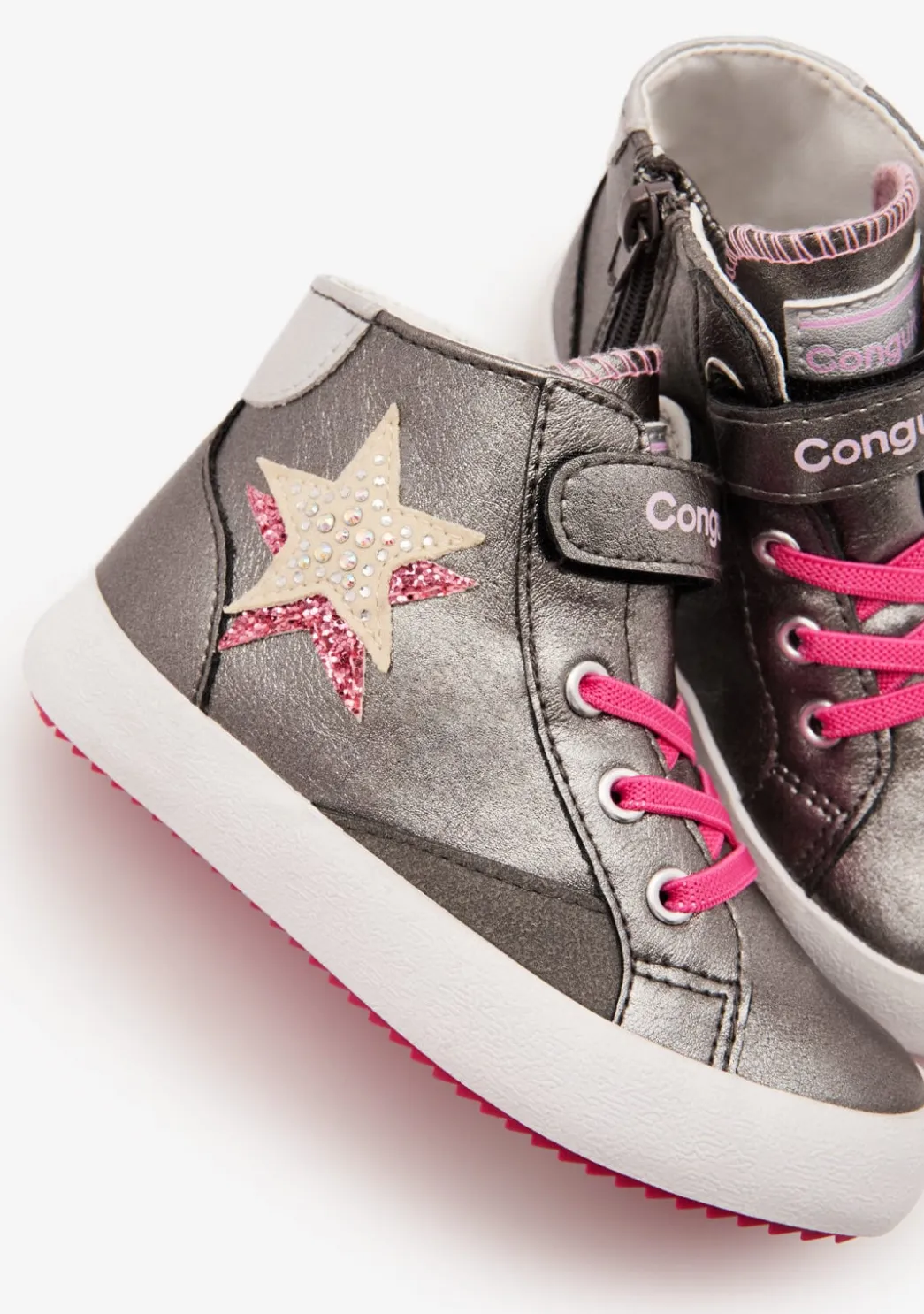 Store Zapatillas Altas Estrella Plata Zapatillas
