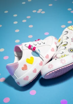 Clearance Zapatillas Altas Flores Brillo En La Oscuridad Blanco Zapatillas