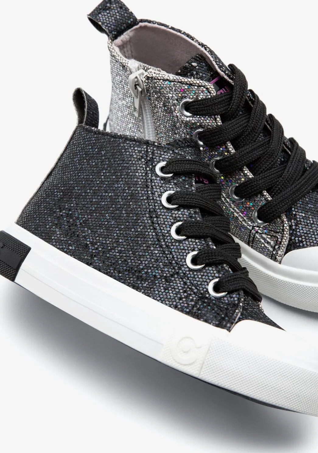 Online Zapatillas Altas Glitter Negro Zapatillas