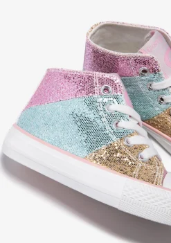 Cheap Zapatillas Altas Glitter Patchwork Zapatillas