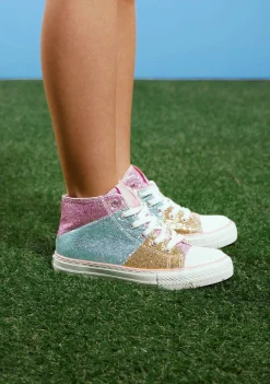 Cheap Zapatillas Altas Glitter Patchwork Zapatillas