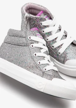Shop Zapatillas Altas Glitter Plomo Zapatillas|Zapatillas