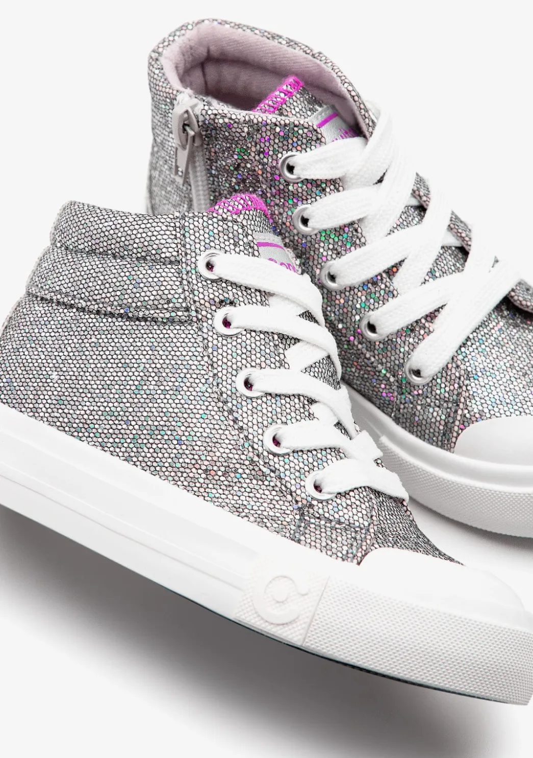 Shop Zapatillas Altas Glitter Plomo Zapatillas|Zapatillas