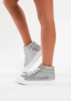 Shop Zapatillas Altas Glitter Plomo Zapatillas|Zapatillas