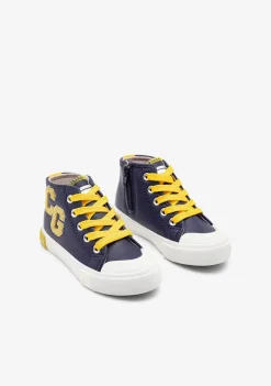 New Zapatillas Altas Letras Azul Marino Zapatillas|Zapatillas