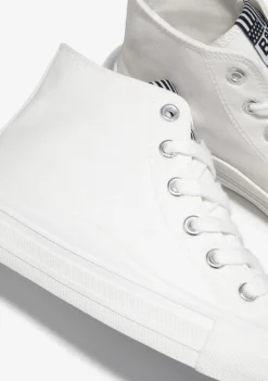 Hot Zapatillas Altas Lona Blanca B&W Zapatillas|Zapatillas