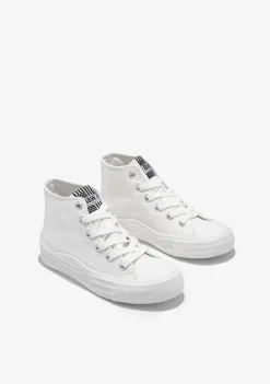 Hot Zapatillas Altas Lona Blanca B&W Zapatillas|Zapatillas