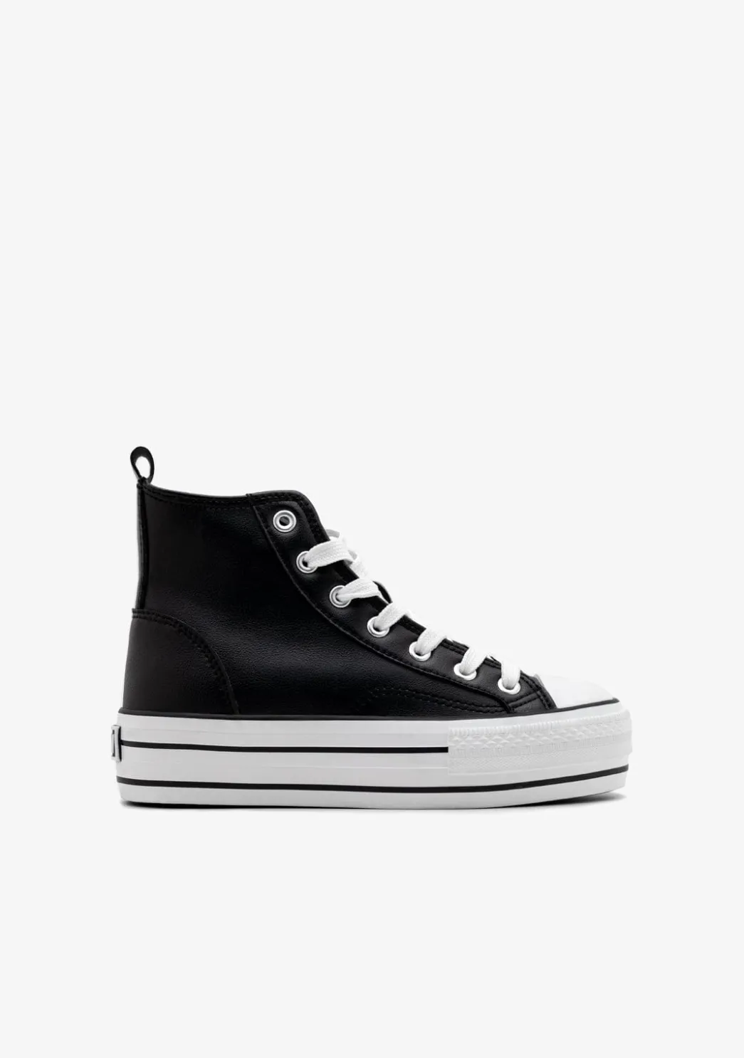 Best Zapatillas Altas Napa Negra B&W Zapatillas|Zapatillas