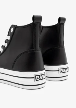 Best Zapatillas Altas Napa Negra B&W Zapatillas|Zapatillas