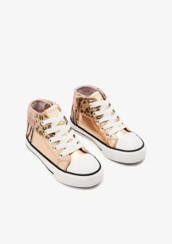 Sale Zapatillas Altas Patchwork Dorado Zapatillas|Zapatillas