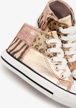 Sale Zapatillas Altas Patchwork Dorado Zapatillas|Zapatillas