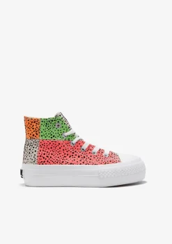 Clearance Zapatillas Altas Patchwork Multicolor B&W Zapatillas|Zapatillas