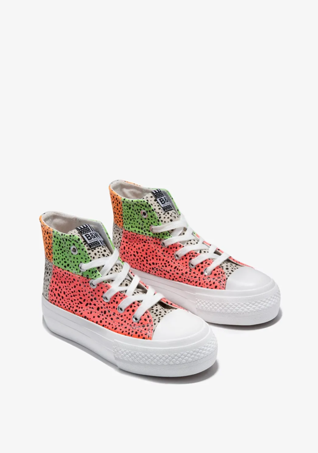 Clearance Zapatillas Altas Patchwork Multicolor B&W Zapatillas|Zapatillas