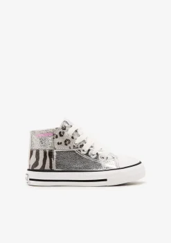 Flash Sale Zapatillas Altas Patchwork Plata Zapatillas|Zapatillas
