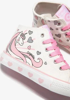 Hot Zapatillas Altas Unicornio Blanco Zapatillas