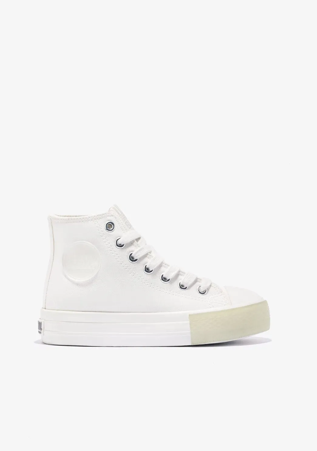 Online Zapatillas Altas Unisex Logo Lona Blanco B&W Zapatillas|Zapatillas