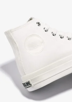 Online Zapatillas Altas Unisex Logo Lona Blanco B&W Zapatillas|Zapatillas