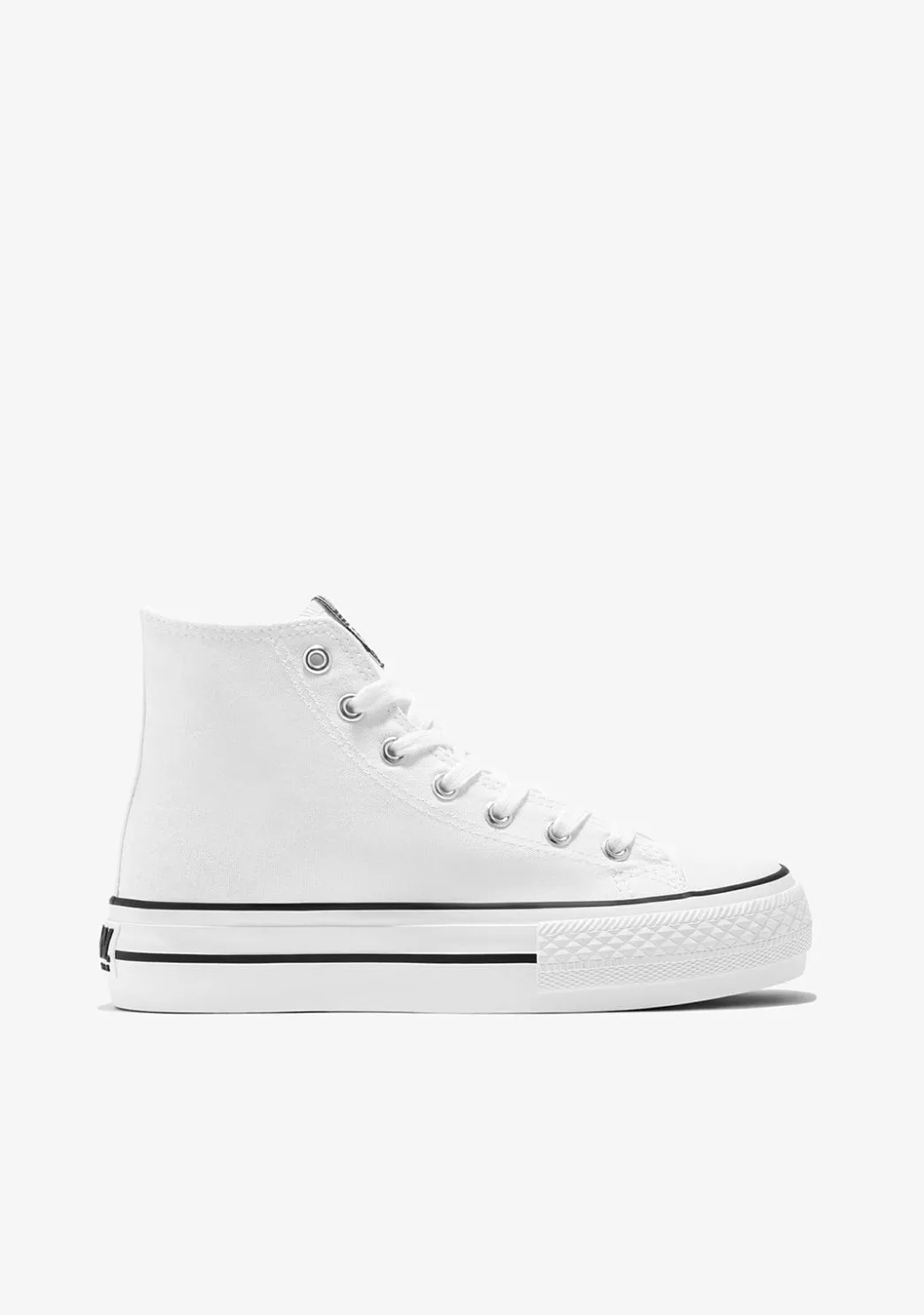 Outlet Zapatillas Altas Unisex Lona Blanco B&W Zapatillas|Zapatillas