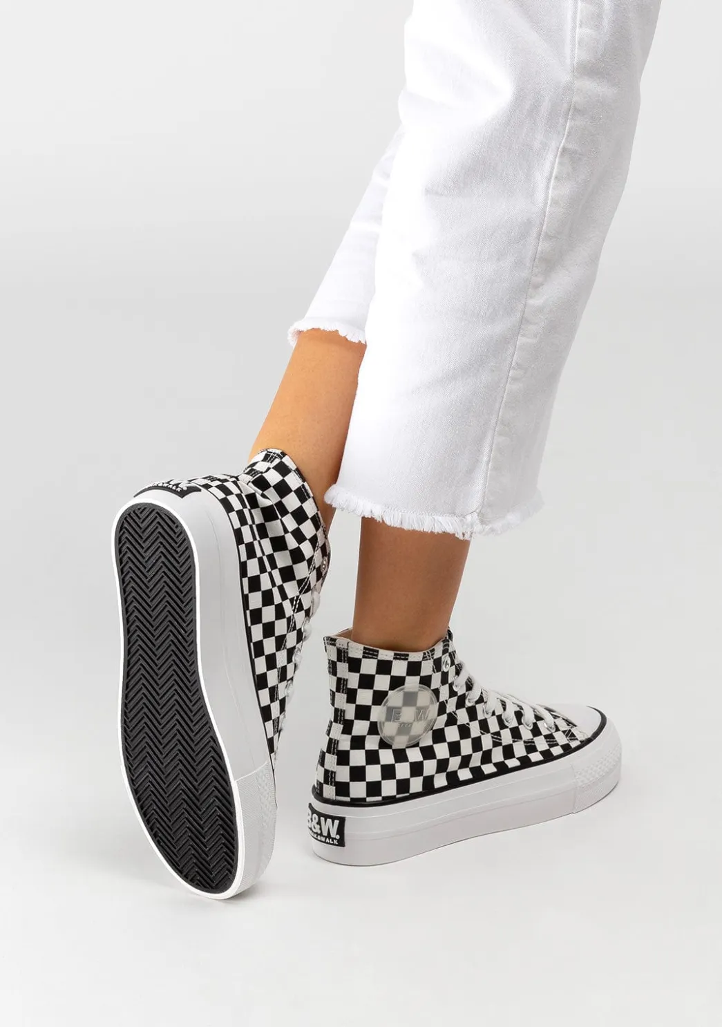 Sale Zapatillas Altas Unisex Lona Negro Blanco B&W Zapatillas|Zapatillas