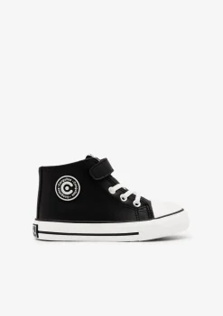 Fashion Zapatillas Altas Unisex Tira Adherente Napa Negro Zapatillas|Zapatillas
