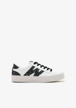 Online Zapatillas Bajas Glitter Blanco / Negro B&W Zapatillas|Zapatillas