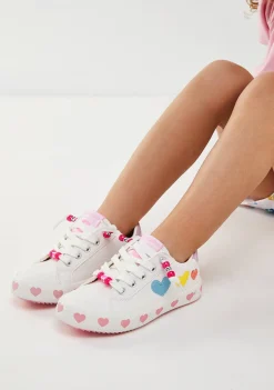 Hot Zapatillas Cordones Corazones Blanco Zapatillas