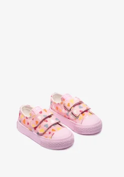 Clearance Zapatillas De Bebé Corazón Lona Rosa Zapatillas|Zapatillas
