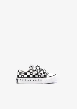Sale Zapatillas De Bebé Cuadros Lona Negro Zapatillas|Zapatillas