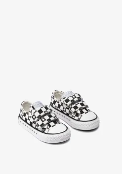 Sale Zapatillas De Bebé Cuadros Lona Negro Zapatillas|Zapatillas