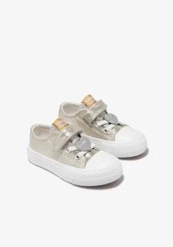 Fashion Zapatillas De Bebé Lona Dorado Metalizado Zapatillas|Zapatillas