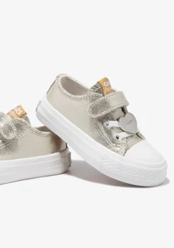 Fashion Zapatillas De Bebé Lona Dorado Metalizado Zapatillas|Zapatillas