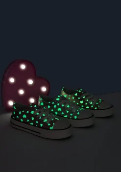 Store Zapatillas De Niña Brillo En La Oscuridad Plata Zapatillas