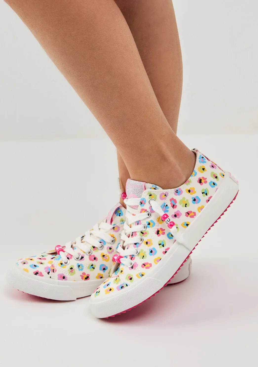 Cheap Zapatillas Flores Lona Blanco Zapatillas