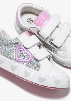 Outlet Zapatillas Glitter Corazones Blanco Zapatillas|Zapatillas