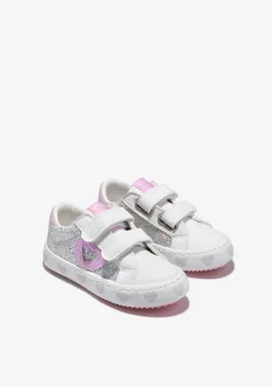 Outlet Zapatillas Glitter Corazones Blanco Zapatillas|Zapatillas