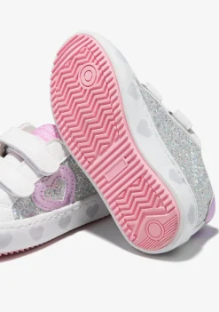 Outlet Zapatillas Glitter Corazones Blanco Zapatillas|Zapatillas