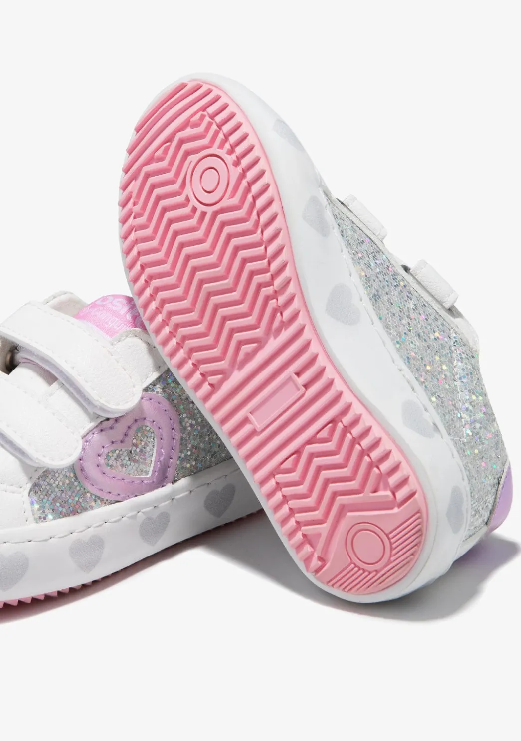 Outlet Zapatillas Glitter Corazones Blanco Zapatillas|Zapatillas