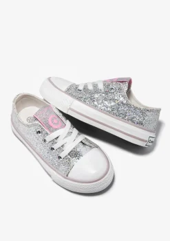 Shop Zapatillas Glitter Plata Zapatillas